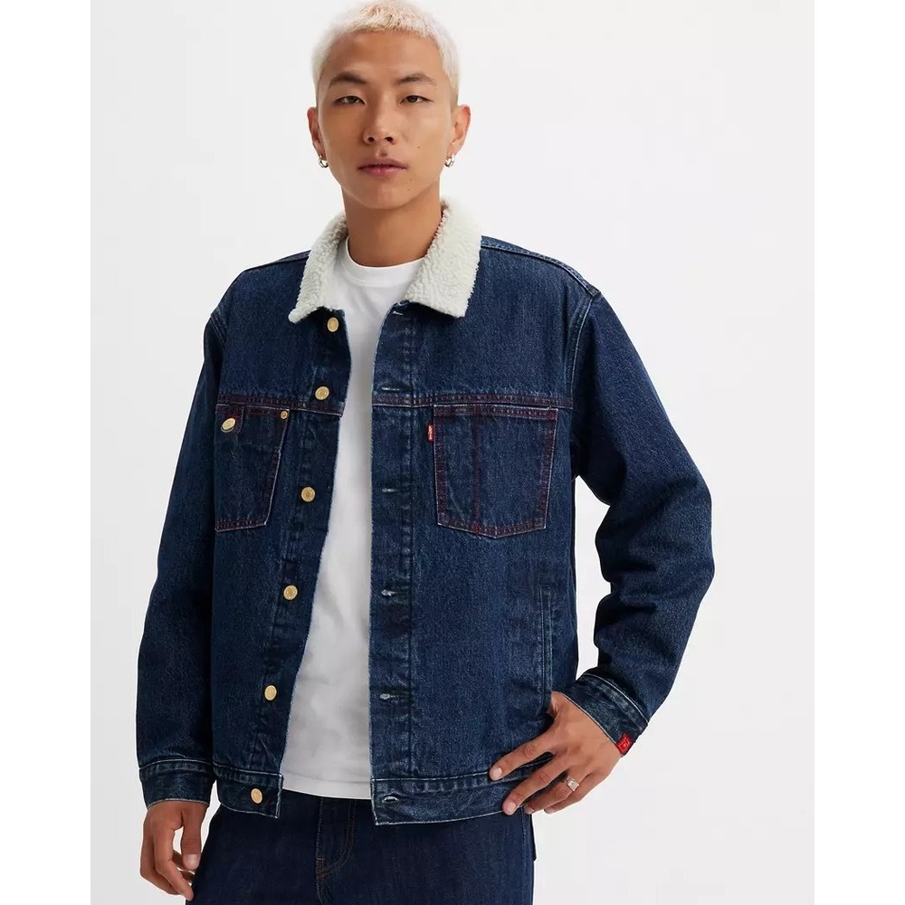 Levi's Lunar Year Relaxed Fit Sherpa Denim Trucker Jacket Men's Large NWT - Picture 10 of 12